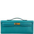 Hermes Kelly Cut Blue Paon Swift leather Gold Hardware - 2018, C
